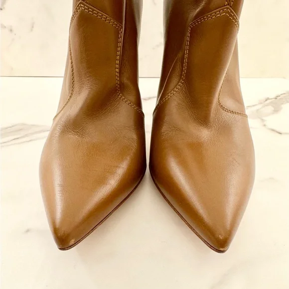 Gianvito Rossi Mable 105 Cognac Leather Ankle Boots 38.5 - Picture 3 of 8
